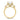 side view 14k yellow gold 3 stone engagement ring