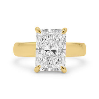Breanna | Solitaire Thick Half Round Band 14K Yellow Gold Engagement Ring - Diamond Daughters, Front View