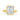 Danae | Bezel Emerald Hidden Halo 14K Yellow Gold Engagement Ring - Diamond Daughters, Front View