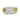 front view 14k yellow gold custom engagement ring, accent stones, lab grown diamond, moissanite