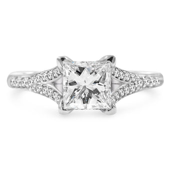 KIMBERLY | Princess Cut Split Shank Engagement Ring - Diamond Daughters