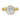 Melissa Round| Moissanite Bezeled Solitaire 14k Yellow Gold Engagement Ring - Diamond Daughters, Front View