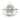 Violet | Oval Moissanite Compass Prong Hidden Halo 14k Yellow Gold Engagement Ring - Diamond Daughters, Front View