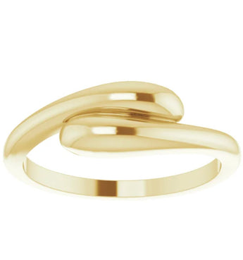 Zara | Wrapped 14K Yellow Gold Wedding Band - Diamond Daughters, Front View