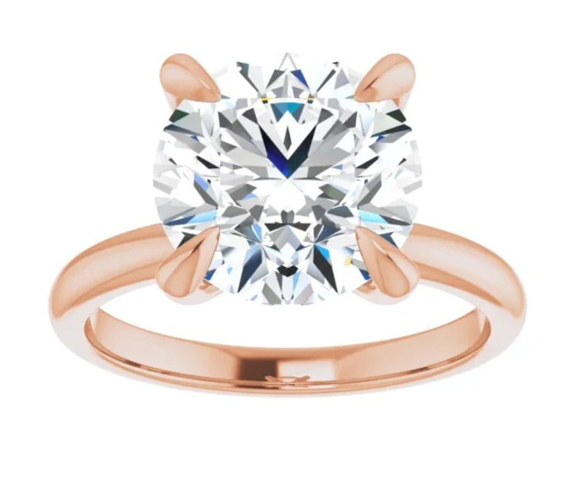 1.10 CT Round Lab Grown Diamond Solitaire 14K Rose Gold Engagement Ring - Diamond Daughters, Front View