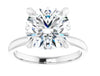 1.50 CT Round Lab Grown Diamond Solitaire 14K White Gold Engagement Ring - Diamond Daughters. Front View