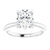 1.71 CT Oval Lab Grown Diamond Solitaire 14K White Gold Engagement Ring - Diamond Daughters, Front View