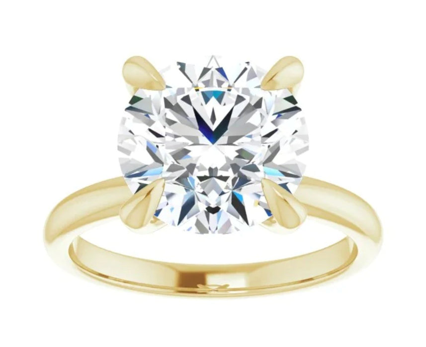 2.84CT Round Lab Grown Diamond Solitaire 14K Yellow Gold Engagement Ring - Diamond Daughters, Front View