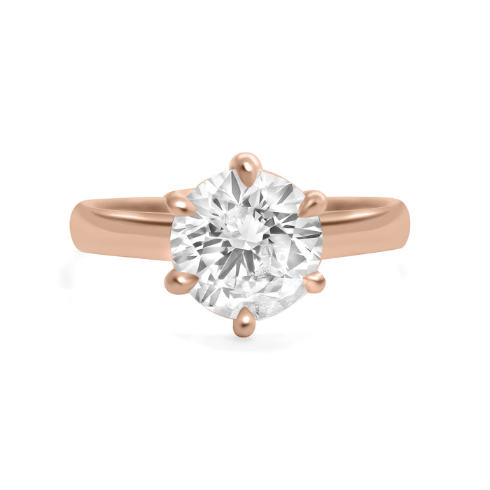 Cathedral Round Solitaire Engagement Ring