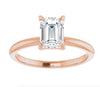 2.10 CT Emerald Lab Grown Diamond Solitaire 14k Rose Gold Engagement Ring - Diamond Daughters, Top Hand View