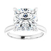 2.08CT Cushion Lab Grown Diamond Solitaire 14K White Gold Engagement Ring - Diamond Daughters, Front View