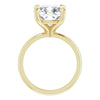 3.00CT Cushion Lab Grown Diamond Solitaire 14K Yellow Gold Engagement Ring - Diamond Daughters, Top View