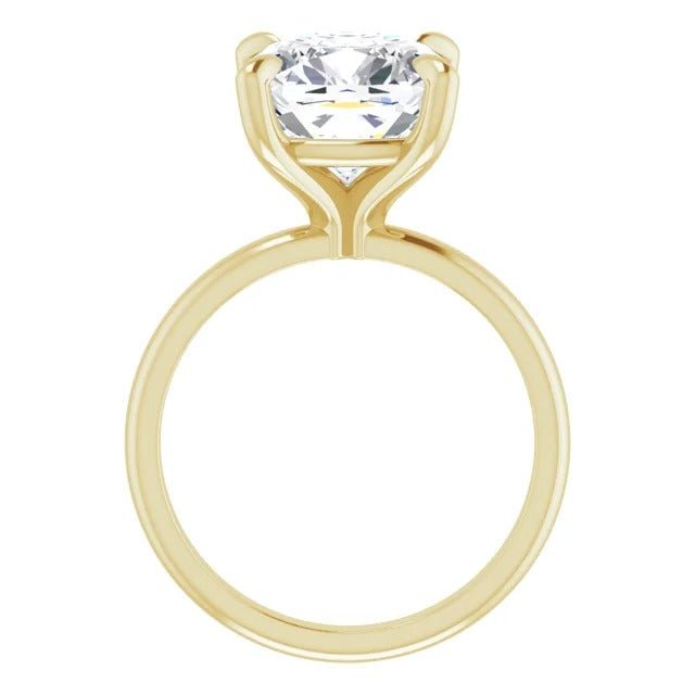 3.00CT Cushion Lab Grown Diamond Solitaire 14K Yellow Gold Engagement Ring - Diamond Daughters, Top View