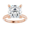 3.01CT Square Cushion Lab Grown Diamond Solitaire 14K Rose Gold Engagement Ring - Diamond Daughters, Front View