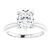 3.76ct CT Oval Lab Grown Diamond Solitaire 14K White Gold Engagement Ring - Diamond Daughters, Front View