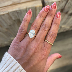 5.02CT Oval Lab Grown Diamond Solitaire Engagement Ring