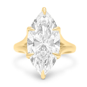 Angel | 14K Yellow Gold Engagement Ring Lab Grown Diamonds, Moissanite 
Front View