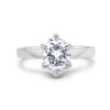 Tammy | Oval Moissanite Solitaire 14K White Gold Engagement Ring - Diamond Daughters, Front View