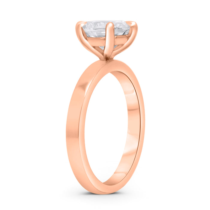 Tammy | Oval Moissanite Solitaire 14K Rose Gold Engagement Ring - Diamond Daughters, Top Side View