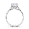 Madison | Oval Cathedral Pedal Gallery Pave 14k White Gold Engagement Ring - Diamond Daughters, Top View