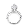 Kerlin | Pear Moissanite Shank Accent Stone 14k White Gold Engagement Ring - Diamond Daughters, Top View