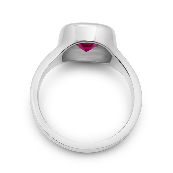 Mallory | Bezel Ruby 14k Yellow Gold Engagement Ring - Diamond Daughters, Top View