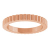 Emma- Grooved 14K Rose Gold Wedding Band, Front View