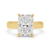 Breanna | Solitaire Thick Half Round  Band 14K Yellow Gold Engagement Ring - Diamond Daughters, Front View