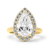 Janika | Pear Zero Gap Halo 14K Yellow Gold Engagement Ring - Diamond Daughters, Front View