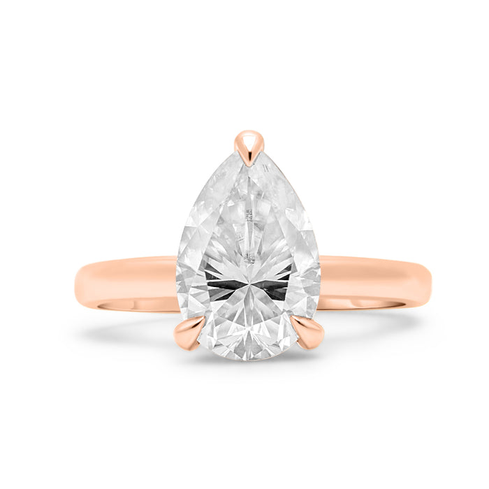 Pear Moissanite Solitaire Engagement Ring