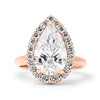 Janika | Pear Zero Gap Halo 14K Rose Gold Engagement Ring - Diamond Daughters, Front View