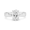 Cynthia | Engraved Band 14K White Gold Engagement Ring - Diamond Daughters, Front View