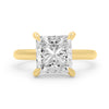 Rose | Princess Cut Hidden Halo 14K Yellow Gold Engagement Ring - Diamond Daughters, Front View