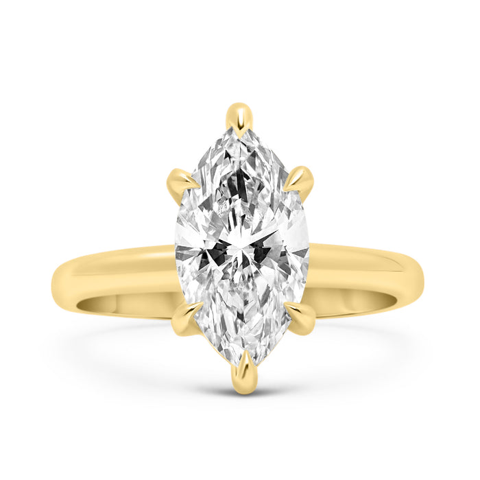 Marquise Moissanite Solitaire Engagement Ring