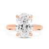 Rose | Oval Hidden Halo 14K Rose Gold Engagement Ring - Diamond Daughters, Front View