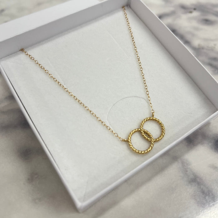 Intertwined Circles Necklace 14K Yellow Gold