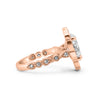 Jean | Mill Grain Halo And Shank 14K Rose Gold Engagement Ring - Diamond Daughters, Side View