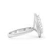 Janika | Pear Zero Gap Halo 14K White Gold Engagement Ring - Diamond Daughters, Side View