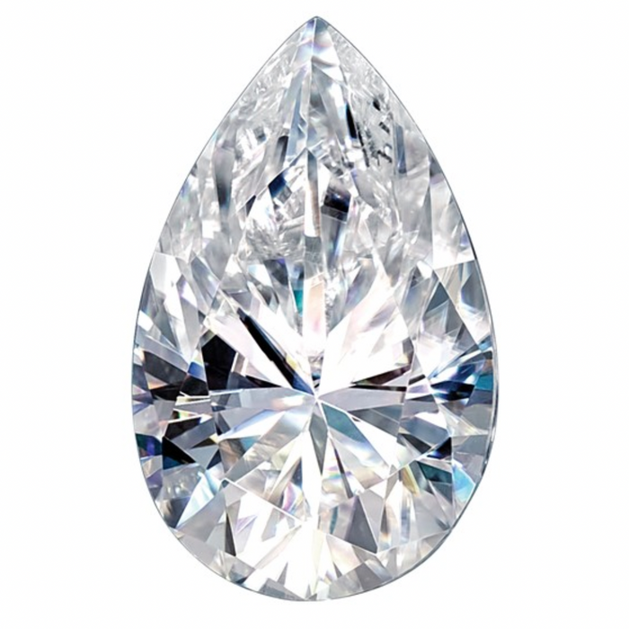 Pear Cut Moissanite, Top View