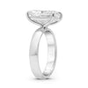 Breanna | Solitaire Thick Half Round Band 14K White Gold Engagement Ring - Diamond Daughters, Top Side View