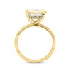 Danae | Bezel Emerald Hidden Halo 14K Yellow Gold Engagement Ring - Diamond Daughters, Top View