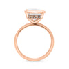 Danae | Bezel Emerald Hidden Halo 14K Rose Gold Engagement Ring - Diamond Daughters, Top View