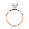 Leja| Oval Moissanite Hidden Halo Flat Shank 14K Rose Gold Engagement Ring - Diamond Daughters, Top View