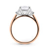 Corrine| Emerald Trapezoid Side Stone Moissanite 14K Rose Gold Engagement Ring - Diamond Daughters, Top View