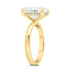 Rose | Oval Hidden Halo 14K Yellow Gold Engagement Ring - Diamond Daughters, Top Side View