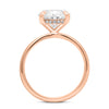 Rose | Oval Hidden Halo 14K Rose Gold Engagement Ring - Diamond Daughters, Top View