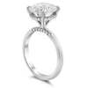 Agnes | Round Moissanite Hidden Halo Accent Diamonds 14K White Gold  Engagement Ring - Diamond Daughters, Top Side VIew