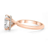 Agnes | Round Moissanite Hidden Halo Accent Diamonds 14K Rose Gold Engagement Ring - Diamond Daughters, Side View