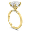 Agnes | Round Moissanite Hidden Halo Accent Diamonds 14K Yellow Gold  Engagement Ring - Diamond Daughters, Top Side View