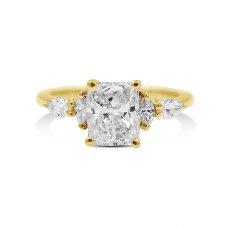 ALLISON | Cushion Accent Shapes Engagement Ring - Diamond Daughters